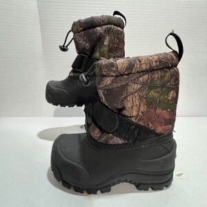 Kids Northside Camo Winter Snow Boots Black Brown Waterproof Shell Size 8